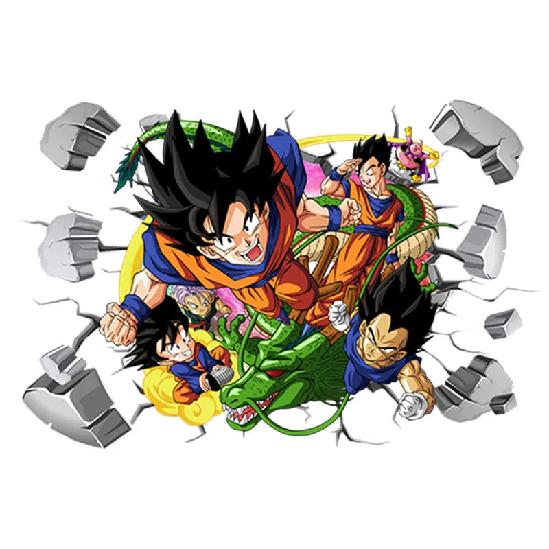 Sticker Mural Dragon Ball - Goku, Gohan et Shenron