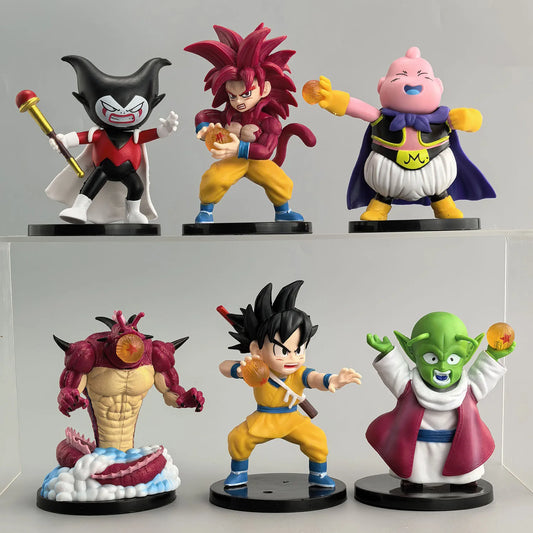 Lot de 6 Figurines Dragon Ball - Goku, Dende, Majin Buu et Gomah (Daima)