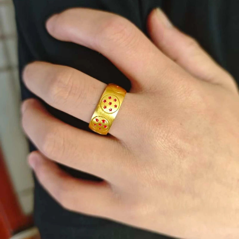 Bague Dragon Ball - Boules de Cristal Gravées