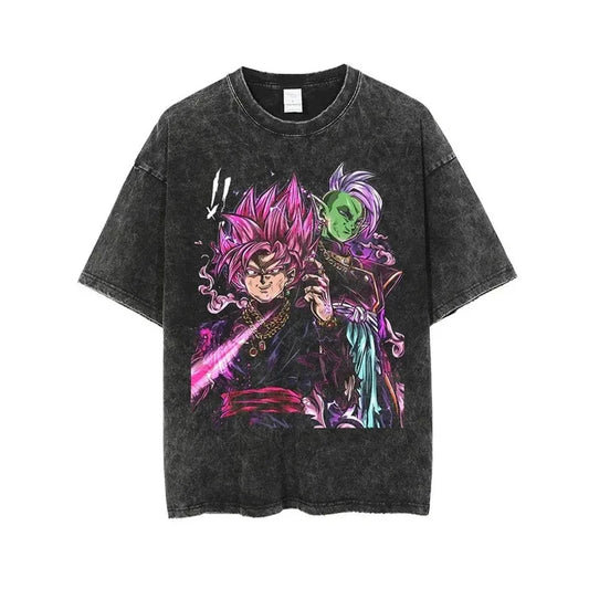 T-Shirt Dragon Ball - Goku Black Rosé et Zamasu