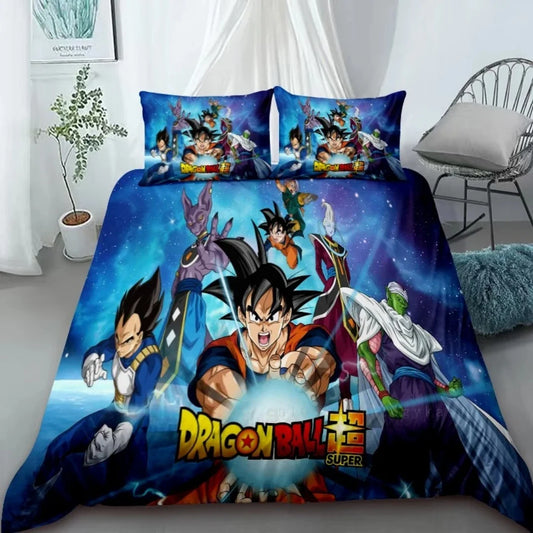 Housse de Couette Dragon Ball - Goku, Beerus et Whis