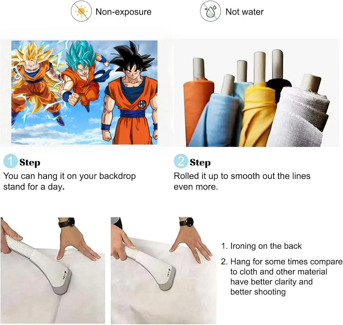 Toile de Fond Dragon Ball - Goku et Vegeta Super Saiyan Blue, Whis et Champa