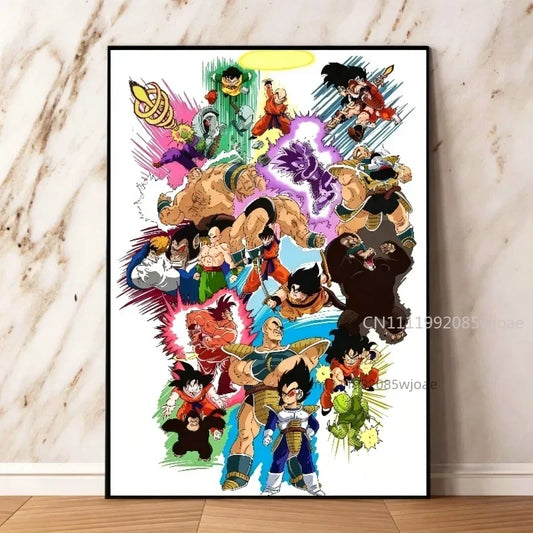 Tableau Dragon Ball - Vegeta et Nappa face aux Guerriers Z