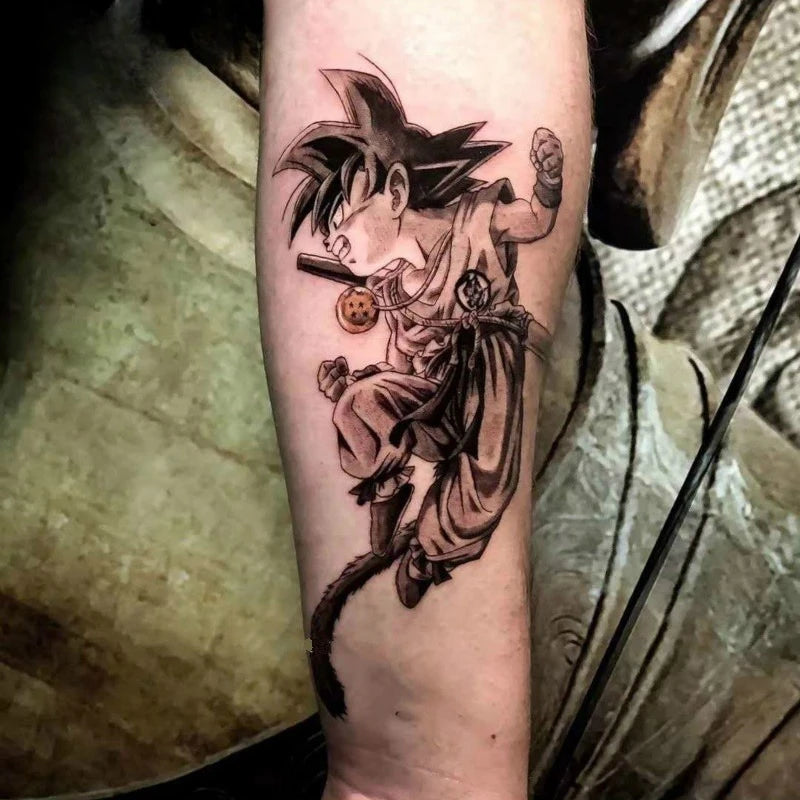 Tatouage Temporaire Dragon Ball - Son Goku Enfant Ombré