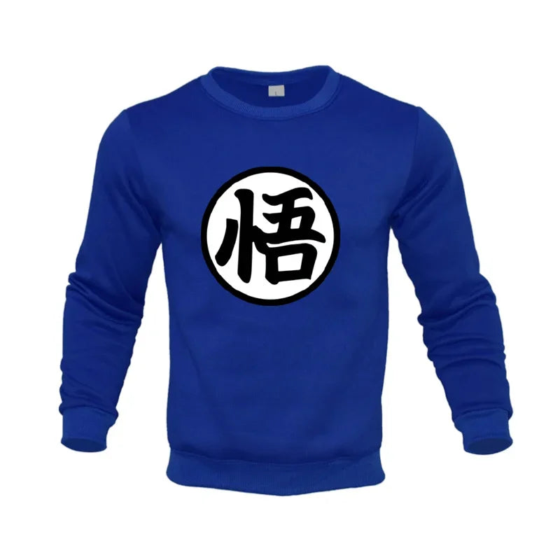 Sweat Dragon Ball - Emblème Go de Goku Col Rond - Bleu Roi