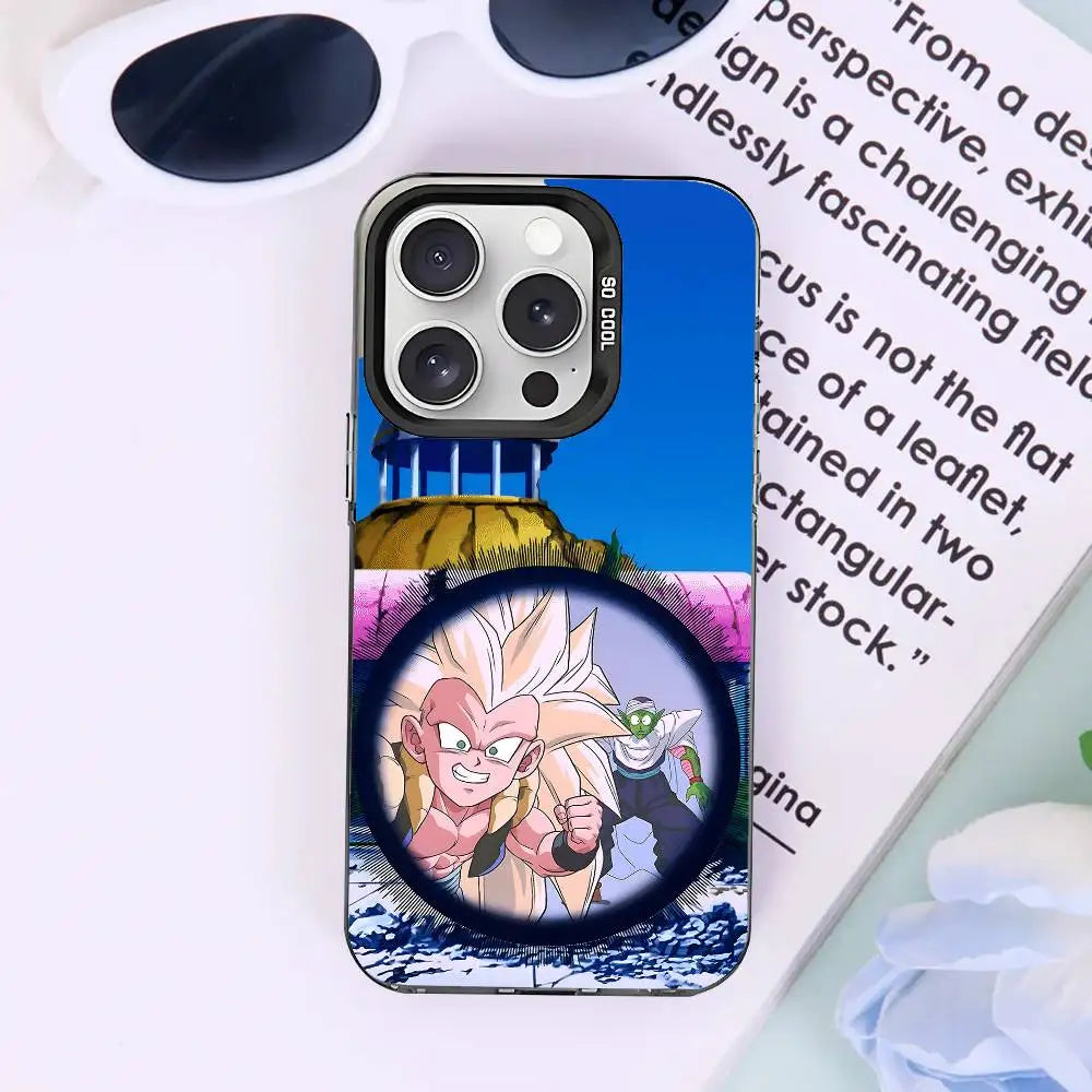 Coque iPhone Dragon Ball - Gotenks Super Saiyan 3 et Piccolo